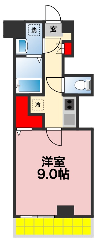 千葉市中央区要町のマンションの間取り