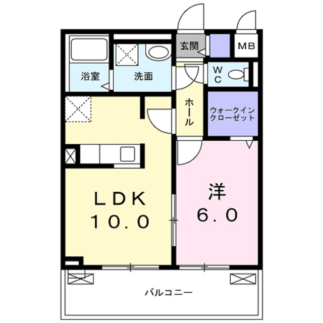 京都市伏見区羽束師鴨川町のアパートの間取り