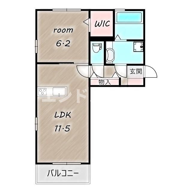 高崎市和田町のアパートの間取り