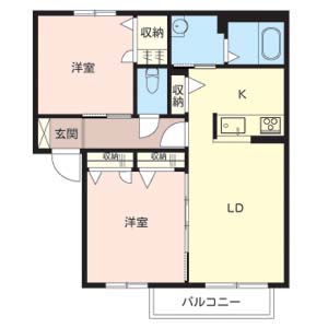 高砂市曽根町のアパートの間取り