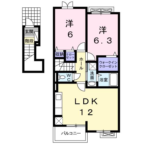 四日市市川北のアパートの間取り