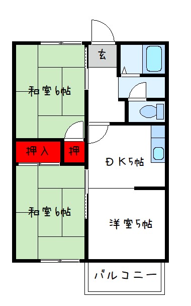 堺市中区八田寺町のアパートの間取り