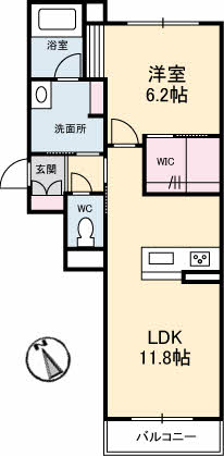 岡山市南区築港栄町のアパートの間取り