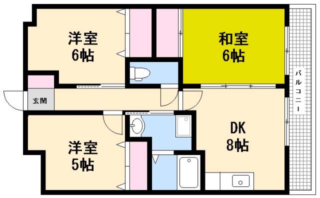 広島市西区井口のマンションの間取り