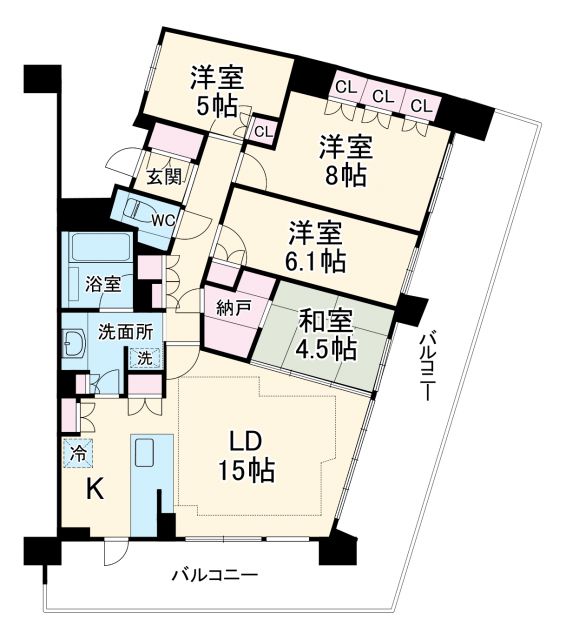 川崎市麻生区はるひ野のマンションの間取り