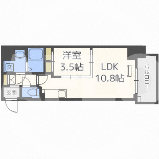 大阪市都島区片町のマンションの間取り