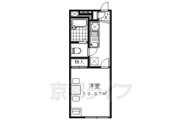 京都市伏見区桃山町和泉のアパートの間取り