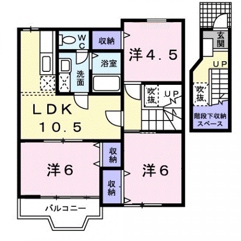 大竹市白石のアパートの間取り