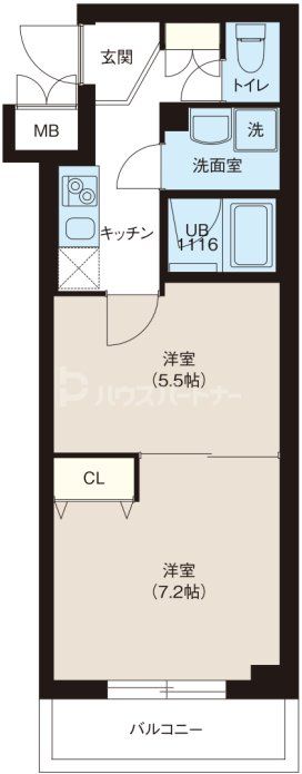 板橋区坂下のマンションの間取り