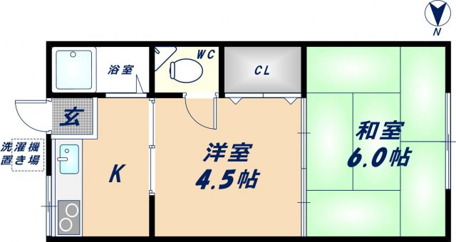 東大阪市昭和町のアパートの間取り