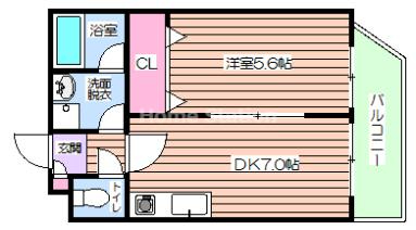 大阪市福島区海老江のマンションの間取り