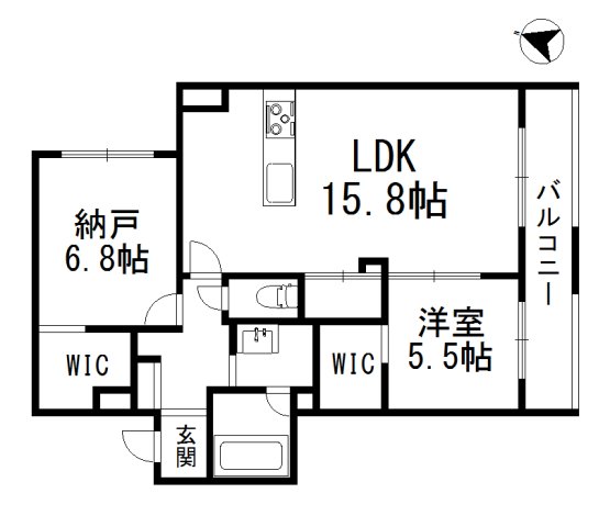 芦屋市松ノ内町のマンションの間取り