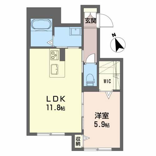 徳島市南二軒屋町のマンションの間取り