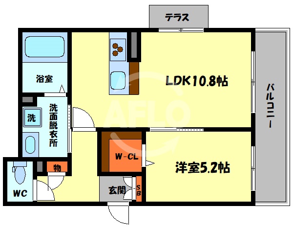 【堺市北区蔵前町のアパートの間取り】