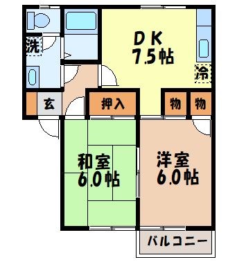 パミール B(立石町)の間取り