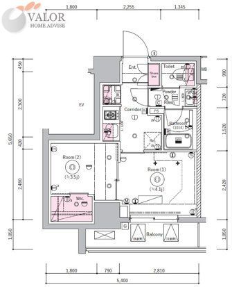 横浜市南区白妙町のマンションの間取り