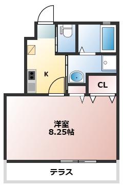 総社市真壁のアパートの間取り