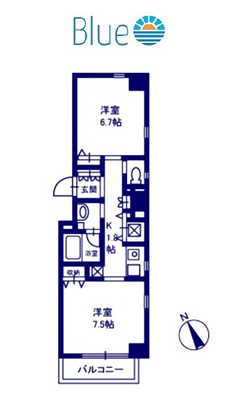 茅ヶ崎市高田のマンションの間取り