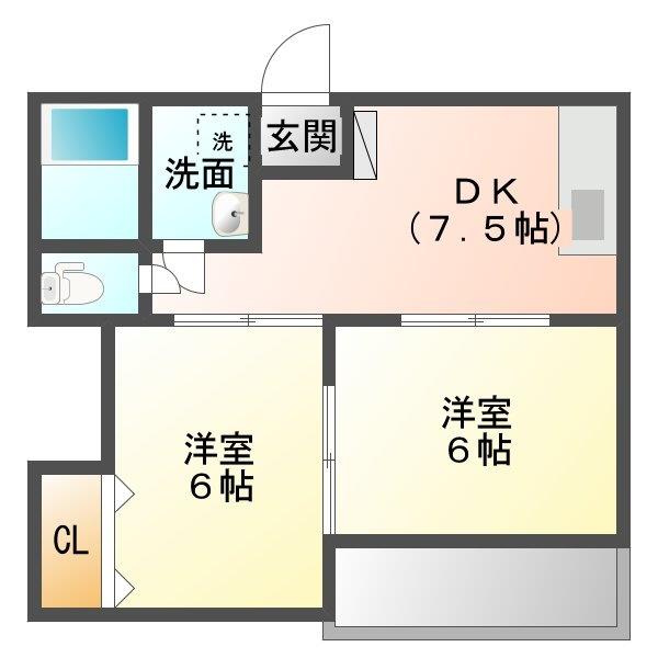 クオーレ壱番館の間取り