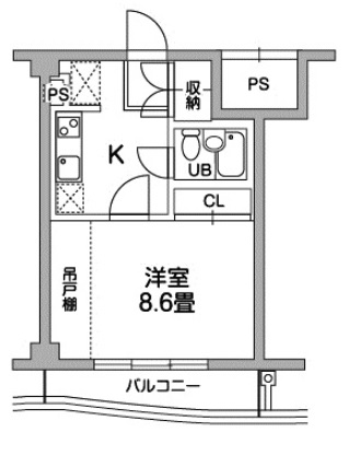 稲城市東長沼のマンションの間取り