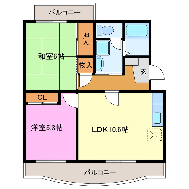 ＪＲ東海道本線 浜松駅 バス乗車時間：25分 最寄りバス停で下車 徒歩7分 4階建 築32年の間取り写真