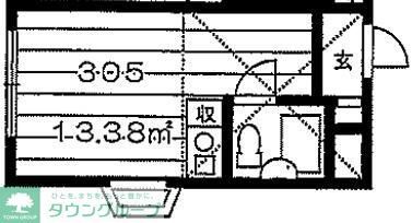 西武多摩湖線 八坂駅 徒歩5分 3階建 築35年の間取り写真