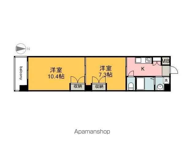 広島電鉄白島線 女学院前駅 徒歩4分 12階建 築20年の間取り写真