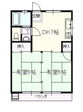 高知市介良のマンションの間取り