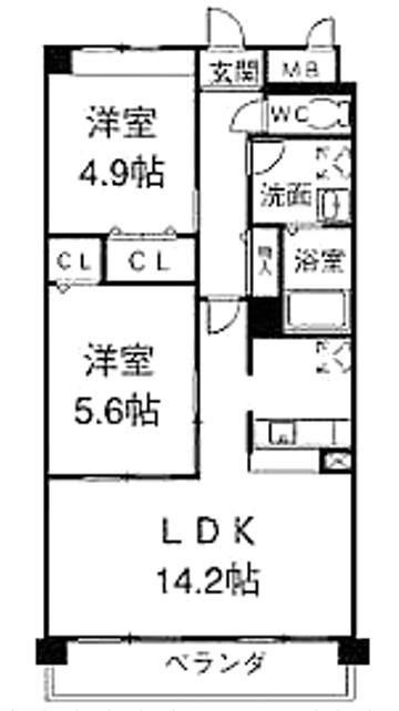 名古屋市緑区定納山のマンションの間取り