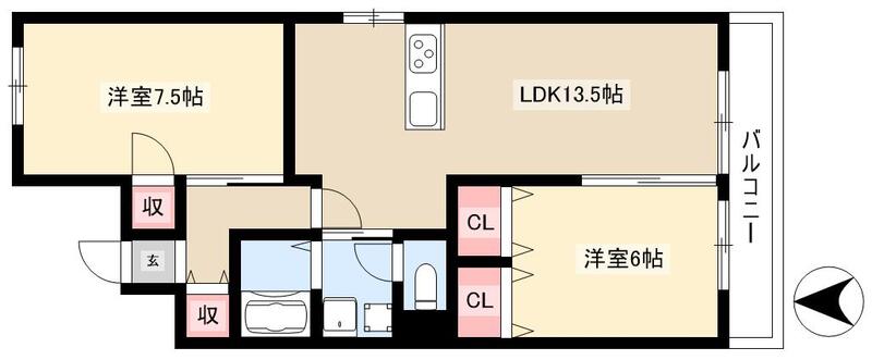 高杉ハイツ丹羽の間取り