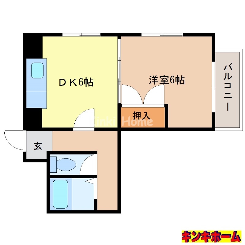 和歌山市新通のマンションの間取り