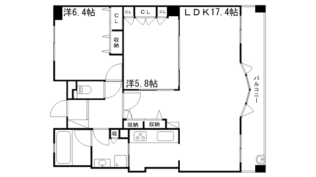 姫路市北条口のマンションの間取り