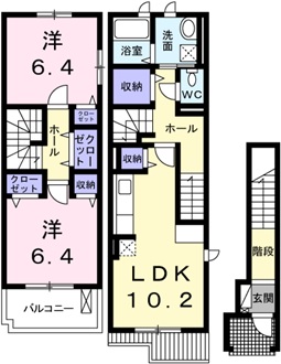 姫路市花田町上原田のアパートの間取り