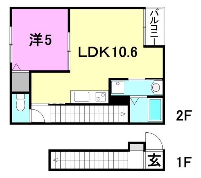 【松山市府中のアパートの間取り】