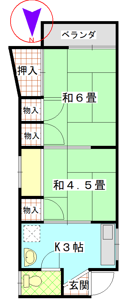 茂木荘の間取り