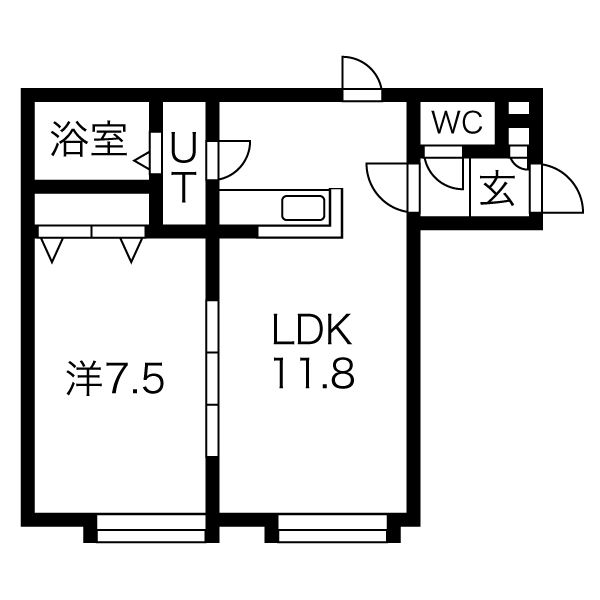 フィオーレ発寒Aの間取り