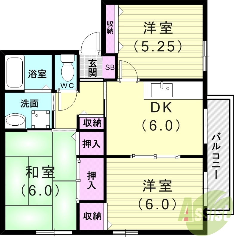 グリーンヒル朝霧Vの間取り