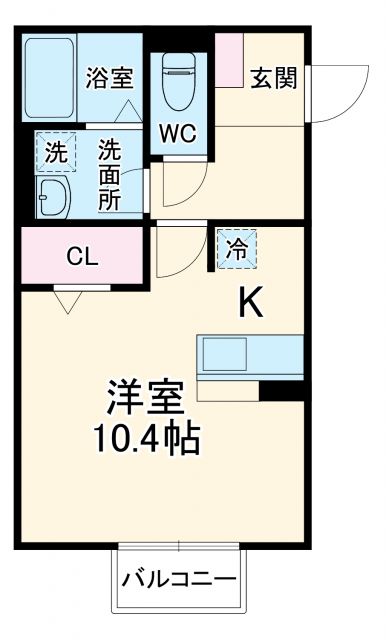 東海市高横須賀町のアパートの間取り