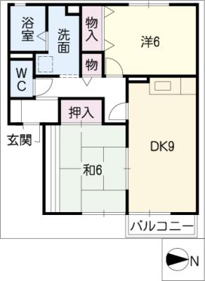 サニーコート下箕田Ｂ棟の間取り