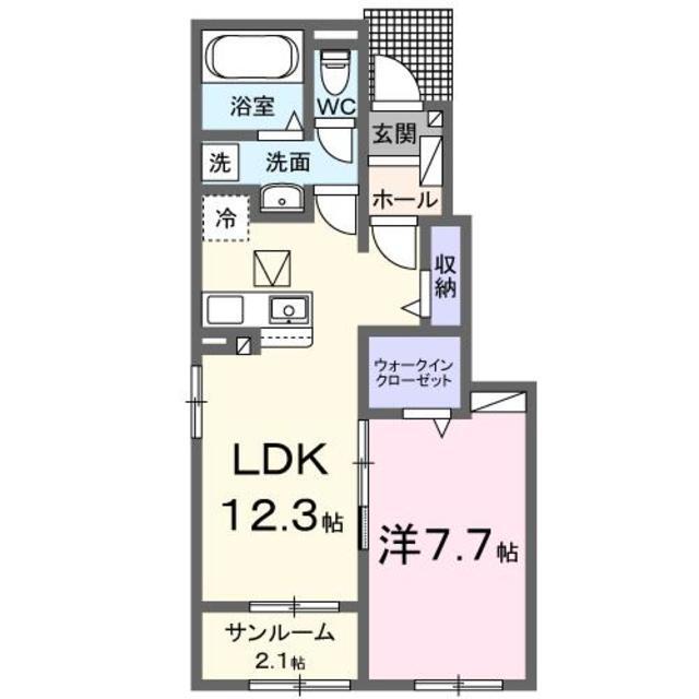 南アルプス市戸田のアパートの間取り