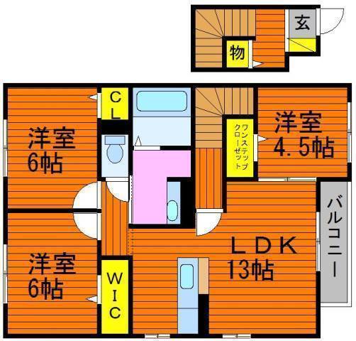 倉敷市玉島乙島のアパートの間取り