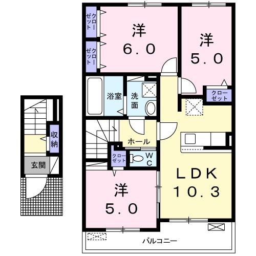 佐賀市大和町大字久池井のアパートの間取り