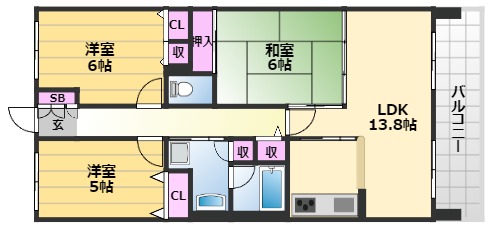 ソルプラーサ堺の間取り