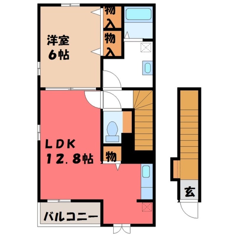 【宇都宮市細谷町のアパートの間取り】