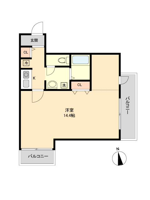 【仙台市若林区清水小路のマンションの間取り】