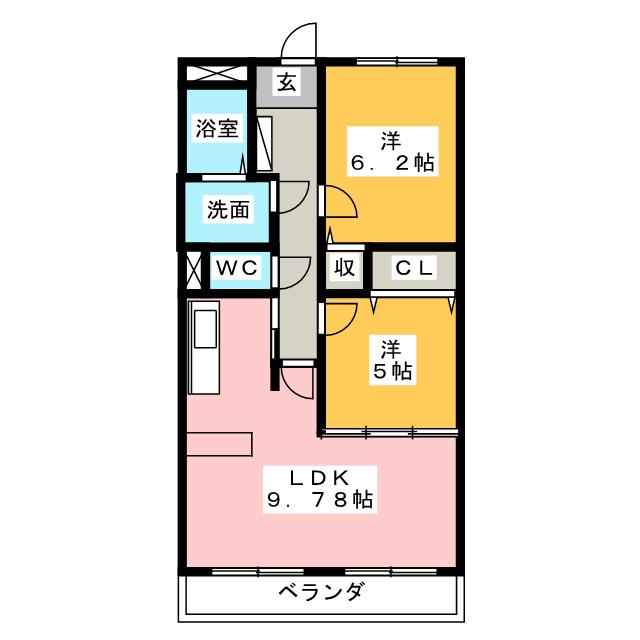 クレセール　ヴァンブの間取り