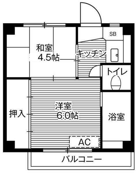 ビレッジハウス岩沼1号棟の間取り