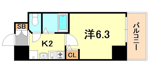 エステムコート神戸ハーバーランド前IIの間取り