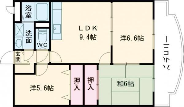 桜井市安倍木材団地のマンションの間取り