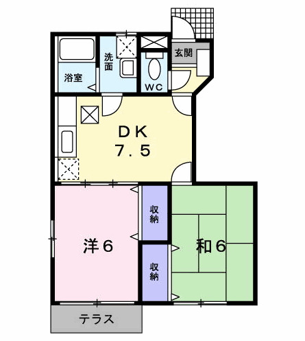 行橋市大字矢留のアパートの間取り